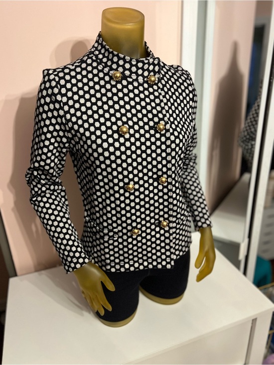 Liz Claiborne Jackets & Blazers - Liz Claiborne Black and White Polka Dot Double-Breasted Blazer
